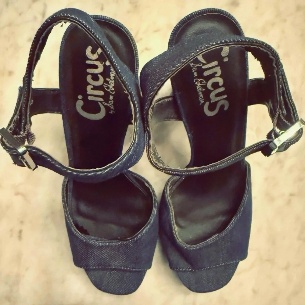 Circus by Sam Edelman Denim Blue Platform Sandals